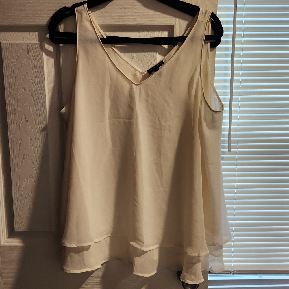 Cream chiffon tank